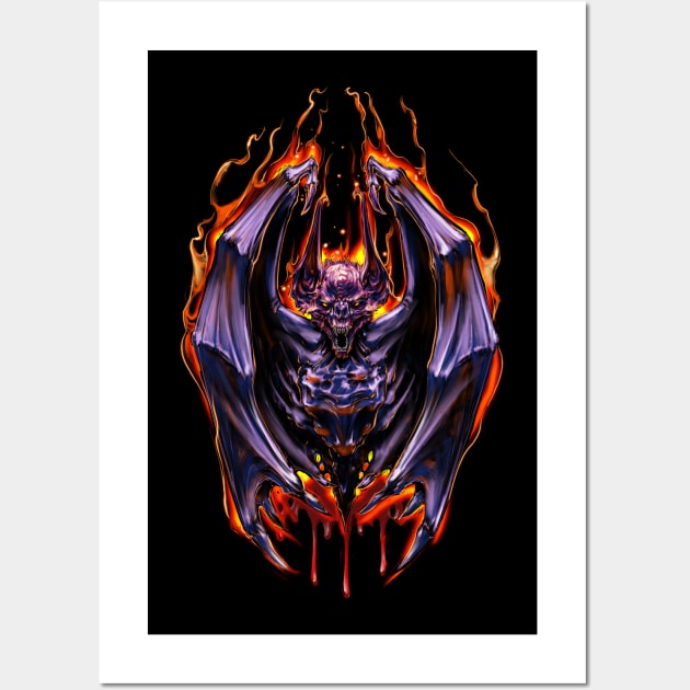 Hellbringer Bat Wall Art by Shawnsonart